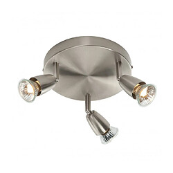 Endon Plafonnier Spot Amalfi 3 ampoules Acier Nickel satiné