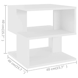 vidaXL Table d'appoint Blanc 40x40x40 cm Aggloméré pas cher