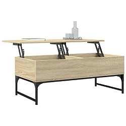 Acheter ComfortXL Table Basse Chêne Sonoma 100x50x40cm Bois D'ingénierie Et Métal