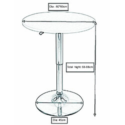 Acheter Helloshop26 Table haute en MDF et acier chromé réglable en hauteur blanc 19_0000375