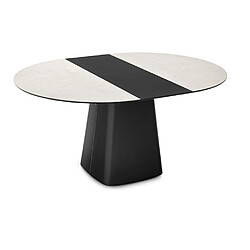 Avis Inside 75 Table extensible 6 couverts HEY GIO 160 cm base métal noir plateau céramique blanc