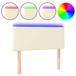 Maison Chic Tête de lit scandinave à LED,meuble de chambre Crème 100x5x78/88 cm Similicuir -MN70095