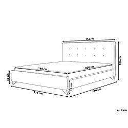 Avis Beliani Lit double 140 x 200 cm gris AMBASSADOR