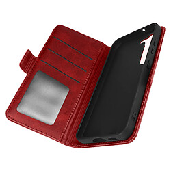 Avizar Étui pour Samsung Galaxy S23 Portefeuille Fonction Support Prestifold Rouge