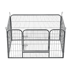 Avis Enclos Parc pour Animaux avec Porte 125 x 85 x 70 cm Acier Argenté [pro.tec]