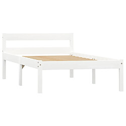 Maison Chic Lit adulte - Lit simple Cadre de lit,Structure du lit Contemporain Blanc Bois de pin massif 100 x 200 cm -MN97432