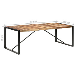 vidaXL Table à manger 220x100x75 cm bois massif pas cher