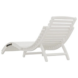 Maison Chic Chaise longue - Transat - Bain de Soleil blanc 184x55x64 cm bois massif d'acacia pas cher