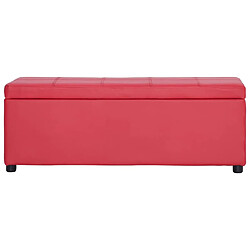 vidaXL Banc avec compartiment de rangement 116 cm Rouge Similicuir