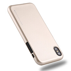 Wewoo Coque en TPU antichoc souple en métal série pour iPhone XS / X (Or)