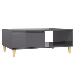 Maison Chic Table basse,Table Console Table d'appoint, Table pour salon Gris brillant 90x60x35 cm Aggloméré -MN64045