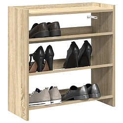 vidaXL Étagère à chaussures chêne sonoma 60x25x62 cm bois d'ingénierie