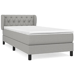 vidaXL Sommier à lattes de lit avec matelas Gris clair 80x200 cm Tissu