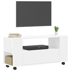 Avis Maison Chic Meuble TV scandinave - Banc TV pour salon blanc 102x34,5x43 cm bois d'ingénierie -MN28692