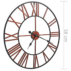 vidaXL Horloge murale Métal 58 cm Rouge pas cher