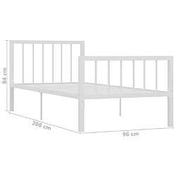 vidaXL Cadre de lit sans matelas blanc métal 90x200 cm pas cher