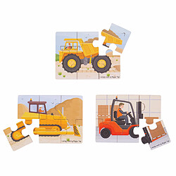 Bigjigs Toys 3 puzzles en bois Big Mover