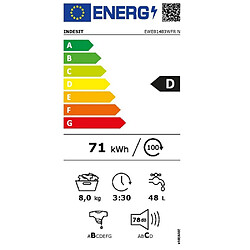 Lave-linge hublot 8kg 1400tours/min - EWE81483WFRN - INDESIT