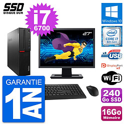 PC Lenovo M800 SFF Ecran 27" Intel i7-6700 RAM 16Go SSD 240Go Windows 10 Wifi - Occasion