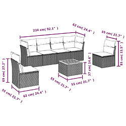 Avis Maison Chic Salon de jardin 7 pcs avec coussins | Ensemble de Table et chaises | Mobilier d'Extérieur noir résine tressée -GKD38100