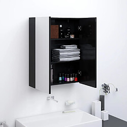 vidaXL Armoire à miroir de salle de bain 60x15x75 cm MDF Noir brillant