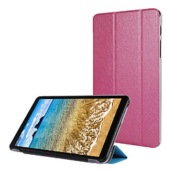 Etui en PU Texture de soie avec support tri-pliure rose pour Samsung Galaxy Tab A7 Lite 8.7 pouces