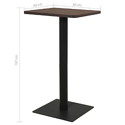 Acheter vidaXL Table de bistro Cendre foncé 60x60x107 cm