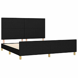 Acheter Maison Chic Lit adulte - Cadre Structure de lit avec tête de lit Contemporain Noir 160x200 cm Tissu -MN55900