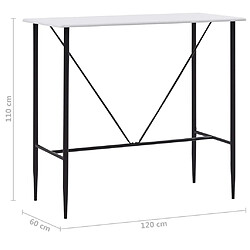 vidaXL Table de bar Blanc 120x60x110 cm MDF pas cher