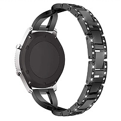 Bracelet en métal décor de diamant noir pour votre Samsung Gear S3 Classic/Frontier/Gear 2 R380 etc