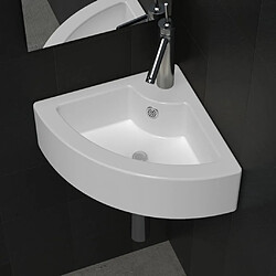 vidaXL Lavabo avec trou de trop-plein 45x32x12,5 cm Blanc