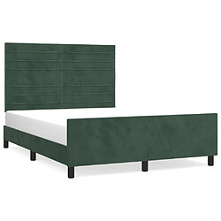 Maison Chic Lit adulte - Cadre Structure de lit avec tête de lit Contemporain Vert foncé 140x200 cm Velours -MN36773