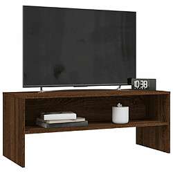 Avis Maison Chic Meuble TV scandinave - Banc TV pour salon Chêne marron 100x40x40 cm Bois d'ingénierie -MN27243