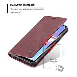 Avis Caseme Etui en PU + TPU auto-absorbé avec support rouge vin pour votre Samsung Galaxy A10s