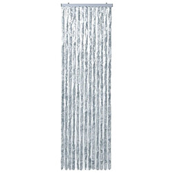 Acheter Decoshop26 Rideau contre insectes moustiquaire Blanc et gris 56x185 cm Chenille DEC022181