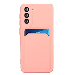 Coque en TPU antichoc avec porte-carte rose pour votre Samsung Galaxy S22 5G