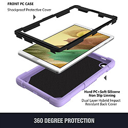 Coque en TPU + silicone avec béquille en forme de papillon et bandoulière violet pour votre Samsung Galaxy Tab A7 Lite 8.7 pouces