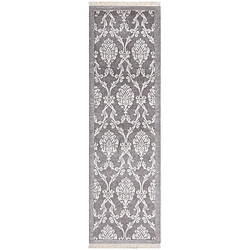 Vidal Tapis de couloir en laine 305x89 gris Darya