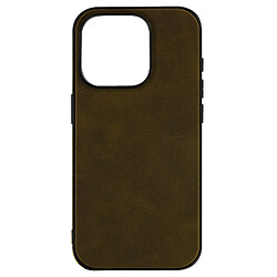 Avizar Coque pour iPhone 15 Pro Effet Cuir Vintage Hybride Kaki