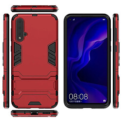 Wewoo Coque Renforcée Pour Huawei Nova 5 / 5 Pro Antichoc PC + TPU Housse de protection avec support invisible Rouge pas cher