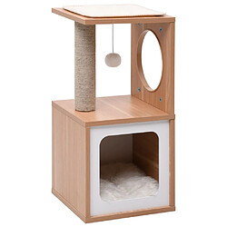 Arbre à chat,niche pour chat avec tapis à gratter en sisal 60 cm -MN85967