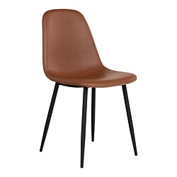 EPIKASA Lot de 2 Chaises Stockholm, Marron, Plastique, 50x47x86 cm