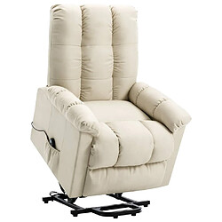 vidaXL Fauteuil Crème Tissu