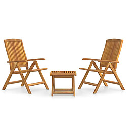 Maison Chic Salon de jardin 3 pcs - Table et chaises d'extérieur - Mobilier/Meubles de jardin Moderne bois de teck solide -MN94120