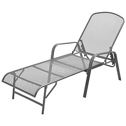 Avis Helloshop26 Lot de 2 transats chaise longue bain de soleil lit de jardin terrasse meuble d'extérieur avec table acier anthracite 02_0012071