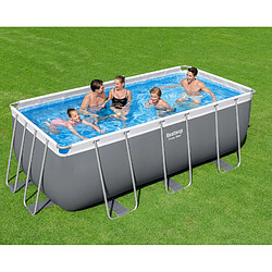 Piscine Tubulaire Rectangulaire Bestway Power Steel 412x201x122cm Filtre à Cartouche Échelle et Distributeur de Produits