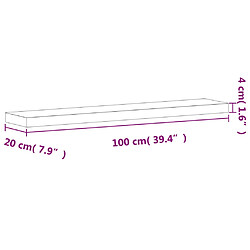 vidaXL Étagère murale 100x20x4 cm bois massif de hêtre pas cher