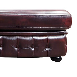 Acheter Vente-Unique Canapé d'angle chesterfield BRENTON 100% cuir de buffle - Bordeaux- Angle gauche