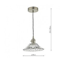 Luminaire Center Suspension Hadano Verre moulé,chrome antique 1 ampoule 129cm