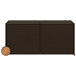 Avis vidaXL Boîte de rangement de jardin et roues marron 283L poly rotin